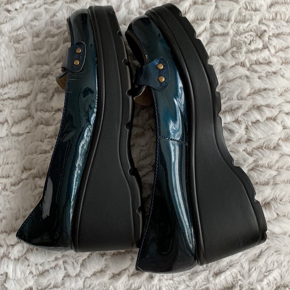 KISSCAT teal patent-leather wedge loafers - Picture 4 of 7